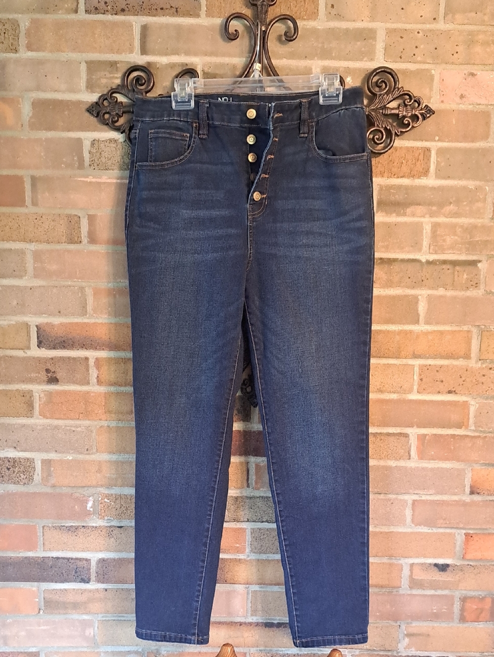 No Boundaries Size 15 Dark Blue High-Rise Button-Fly Skinny Jeans